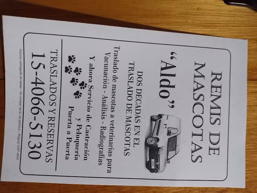 Remis de mascotas &ldquo;Aldo&rdquo;