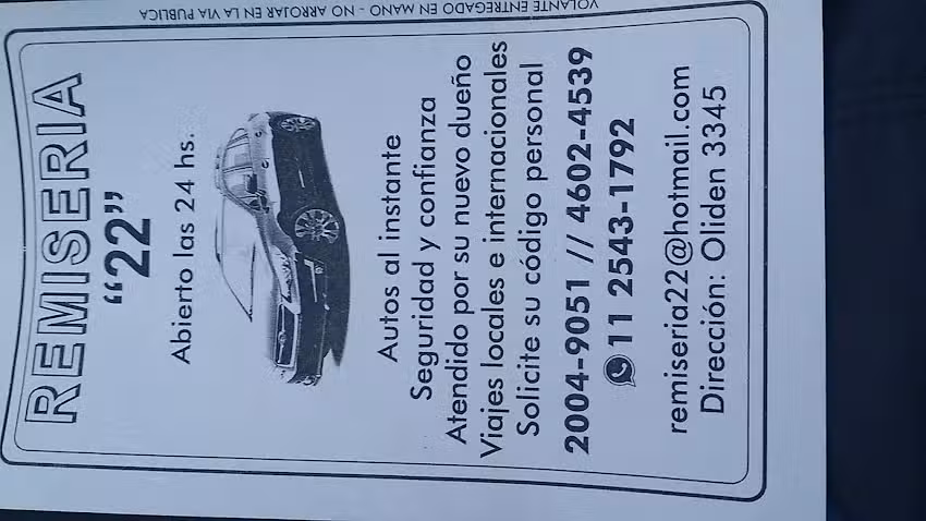 Remiser&iacute;a &ldquo;El 22&rdquo;